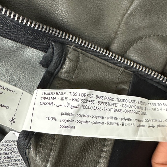 Zara Faux Leather Strapless Cargo Wide Leg Jumpsuit Brown Overalls Romper Small - Picture 15 of 15